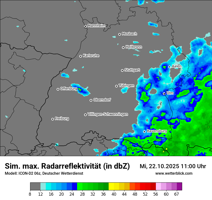 Modellkarten Simuliertes Radarbild