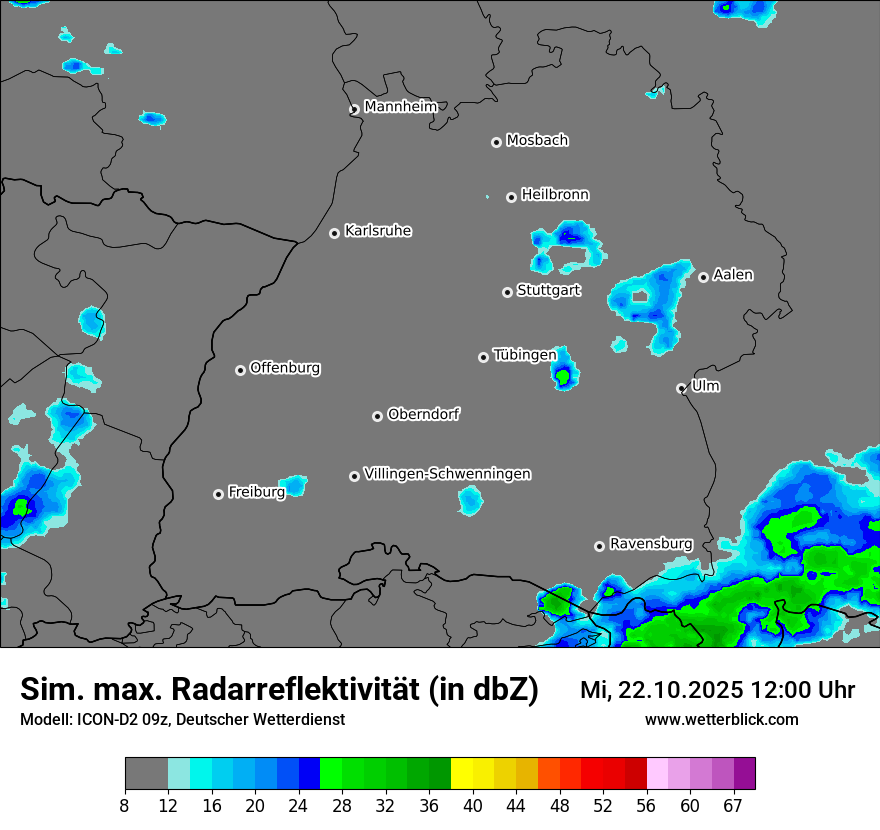 Modellkarten Simuliertes Radarbild