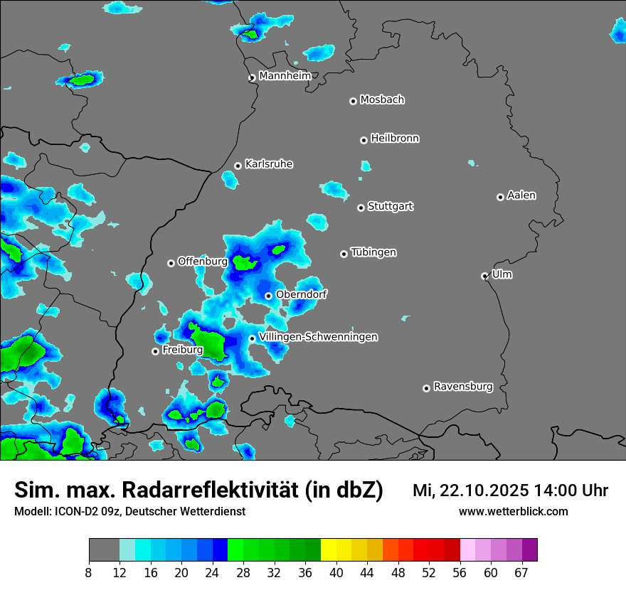 Modellkarten Simuliertes Radarbild
