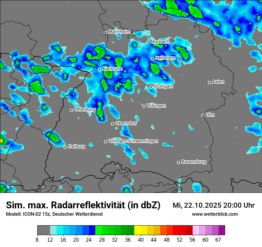 Modellkarten Simuliertes Radarbild