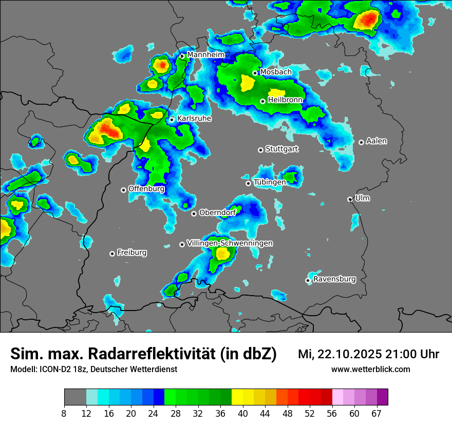 Modellkarten Simuliertes Radarbild