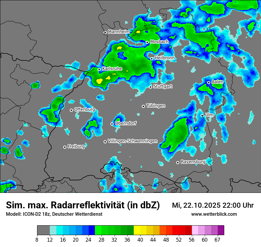 Modellkarten Simuliertes Radarbild