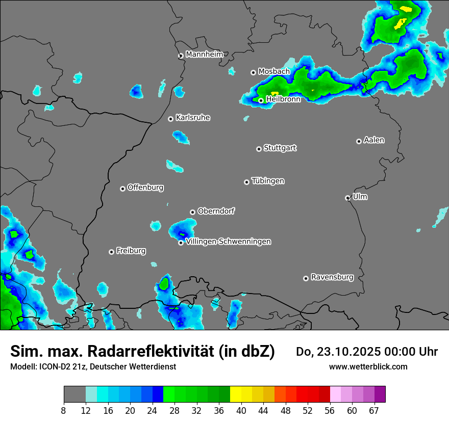 Modellkarten Simuliertes Radarbild