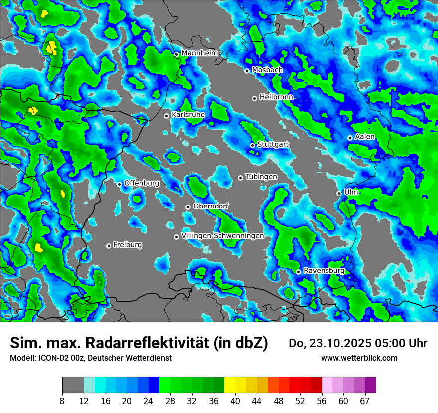 Modellkarten Simuliertes Radarbild