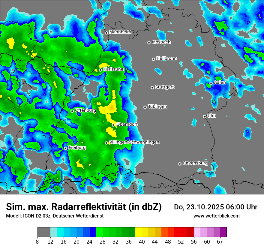Modellkarten Simuliertes Radarbild