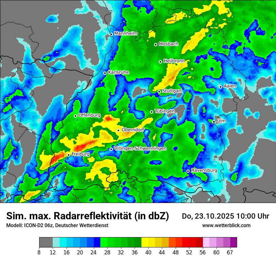 Modellkarten Simuliertes Radarbild
