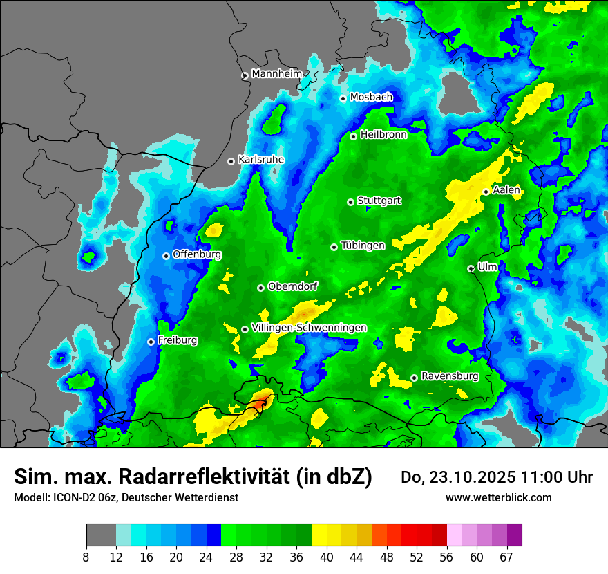Modellkarten Simuliertes Radarbild