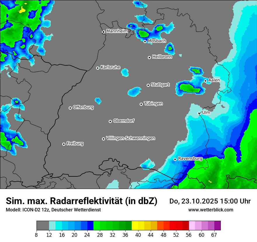 Modellkarten Simuliertes Radarbild