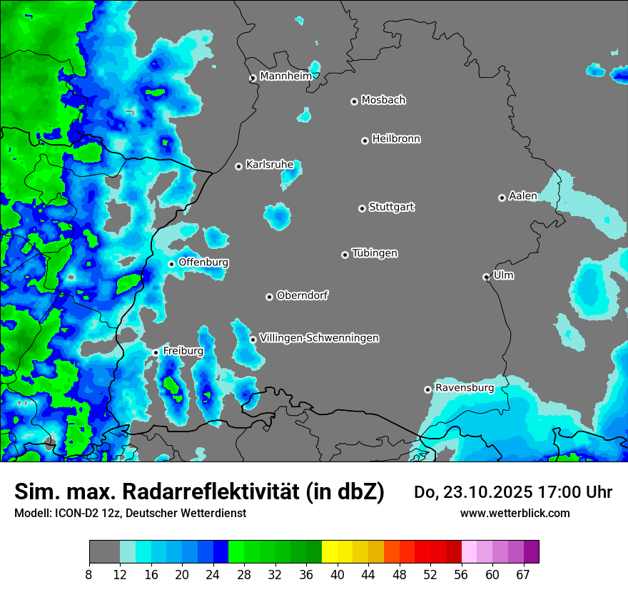 Modellkarten Simuliertes Radarbild