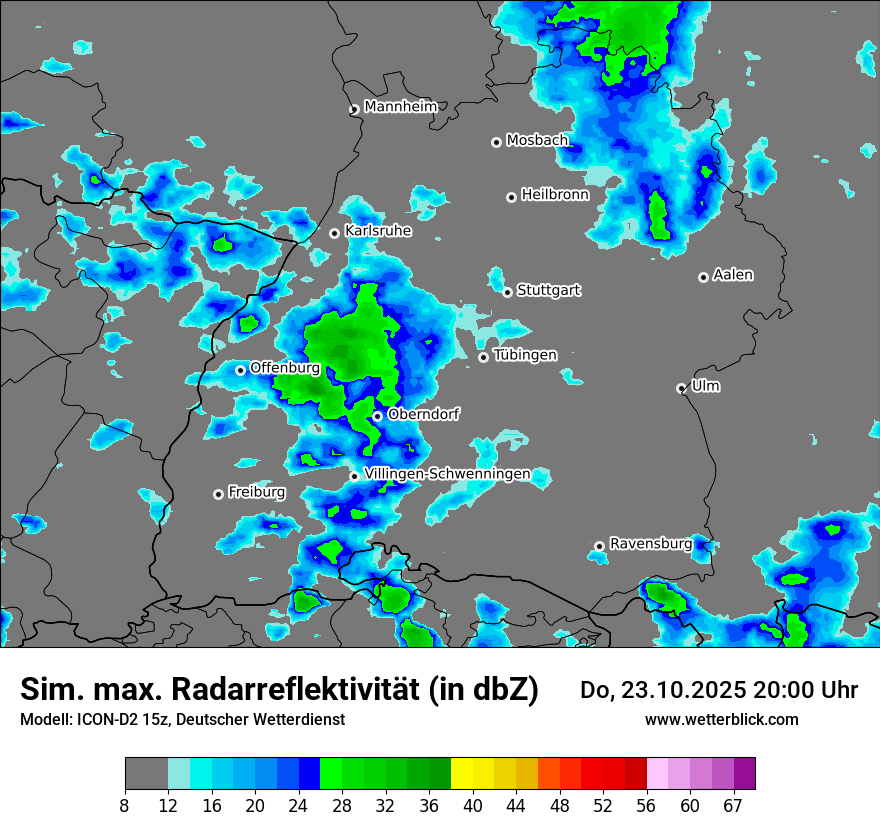 Modellkarten Simuliertes Radarbild