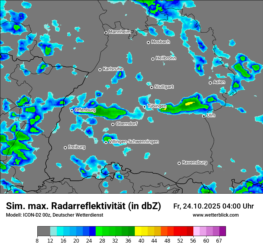 Modellkarten Simuliertes Radarbild