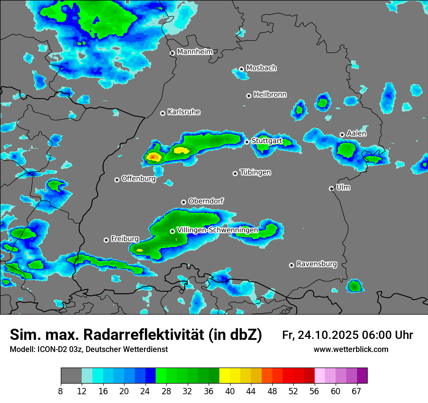 Modellkarten Simuliertes Radarbild