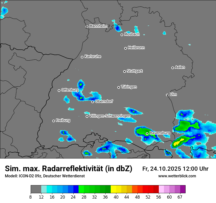 Modellkarten Simuliertes Radarbild