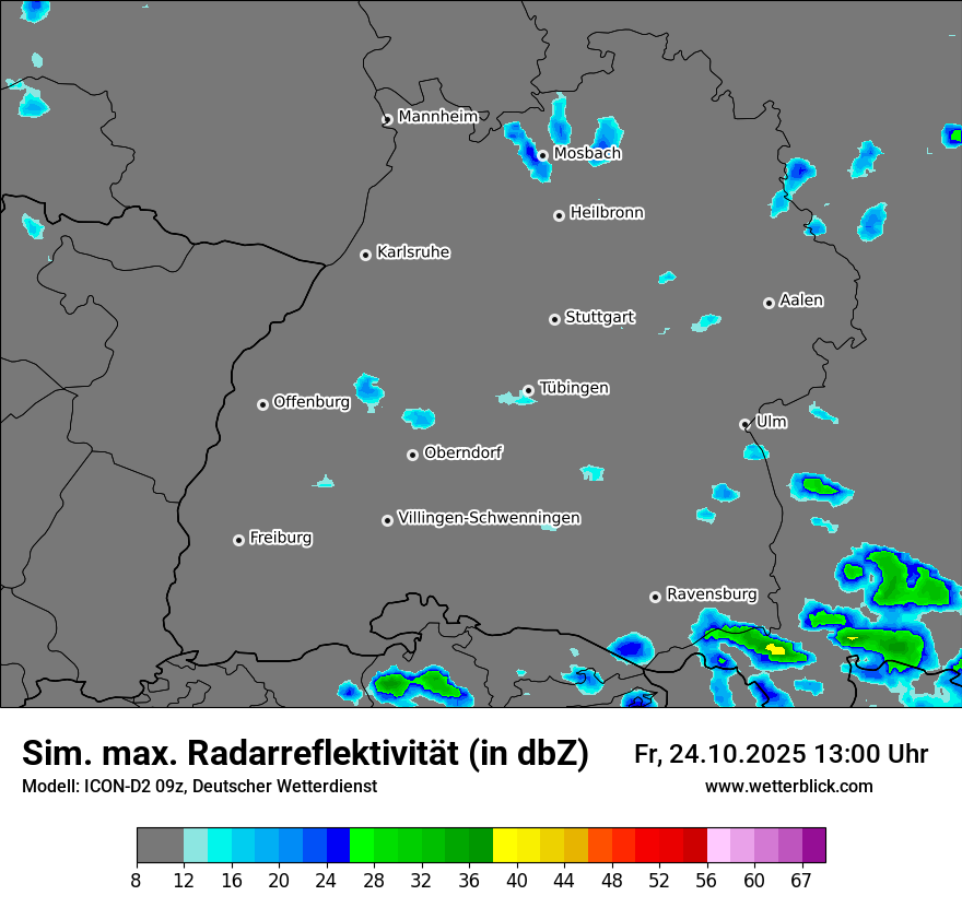 Modellkarten Simuliertes Radarbild