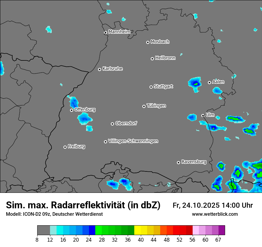 Modellkarten Simuliertes Radarbild