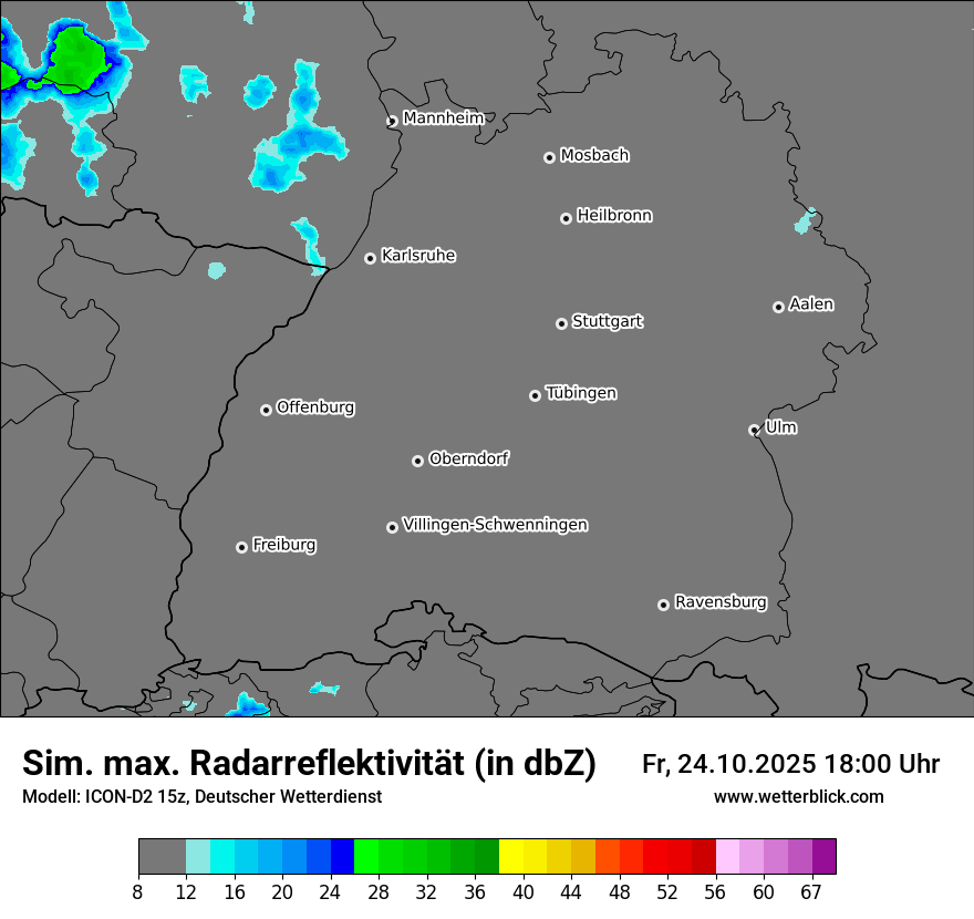 Modellkarten Simuliertes Radarbild