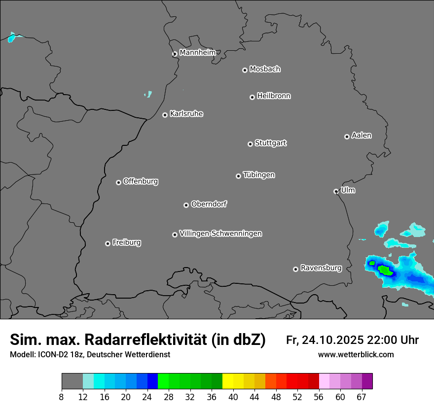 Modellkarten Simuliertes Radarbild