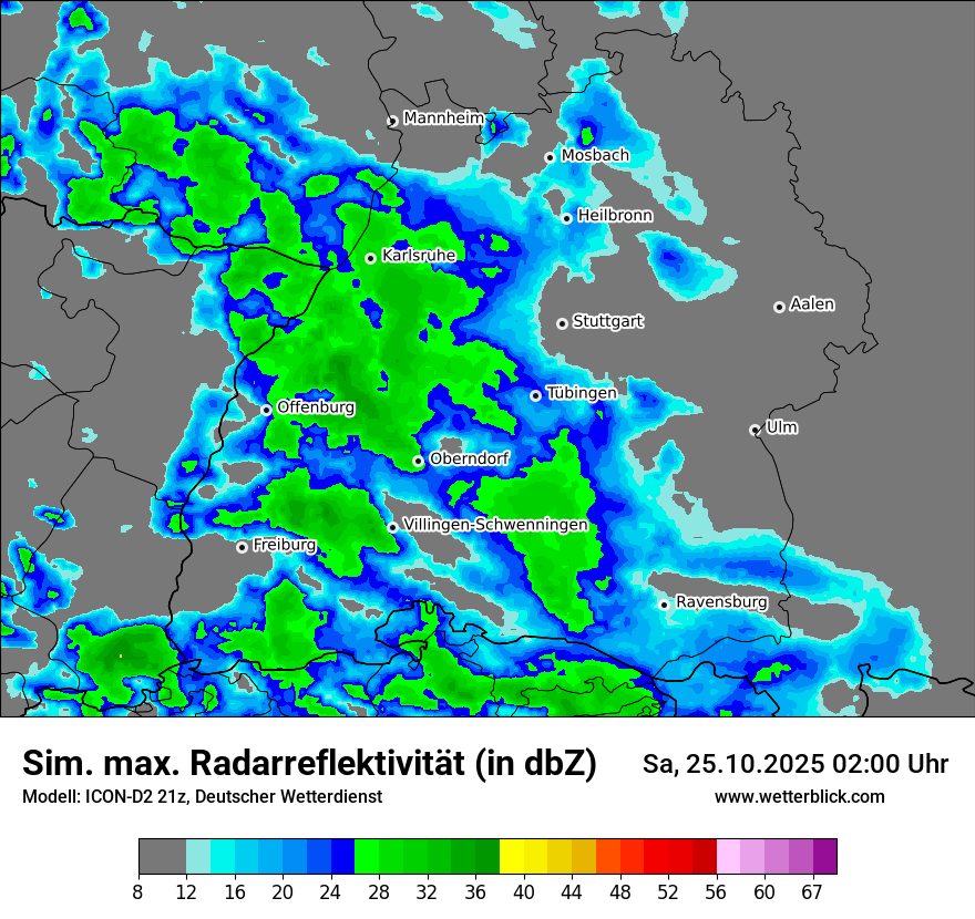 Modellkarten Simuliertes Radarbild