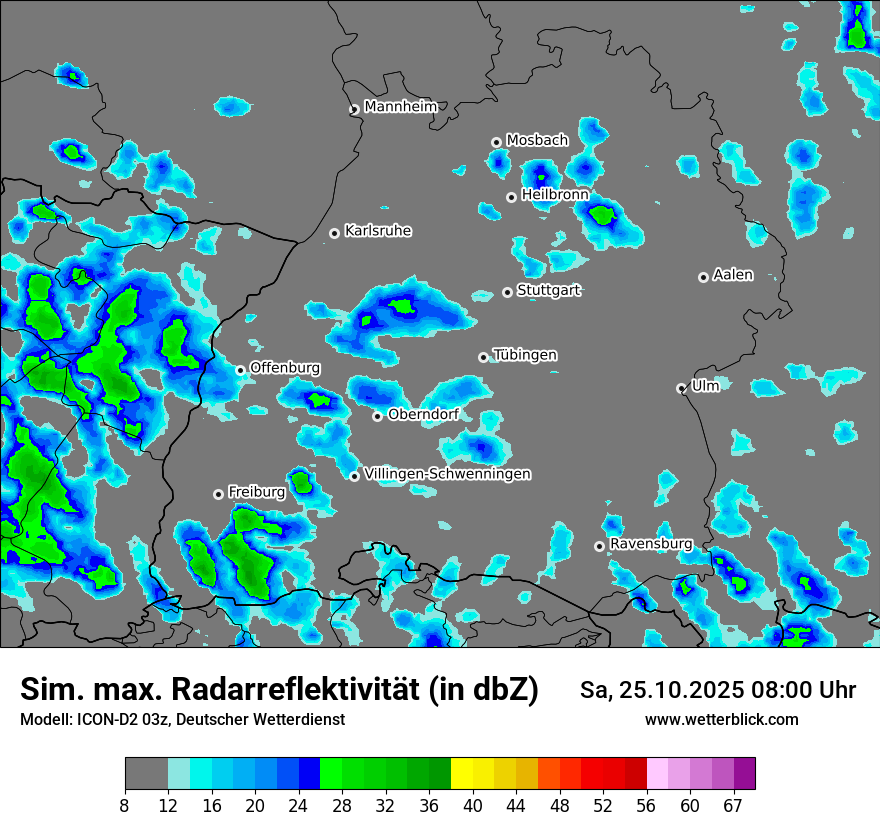 Modellkarten Simuliertes Radarbild