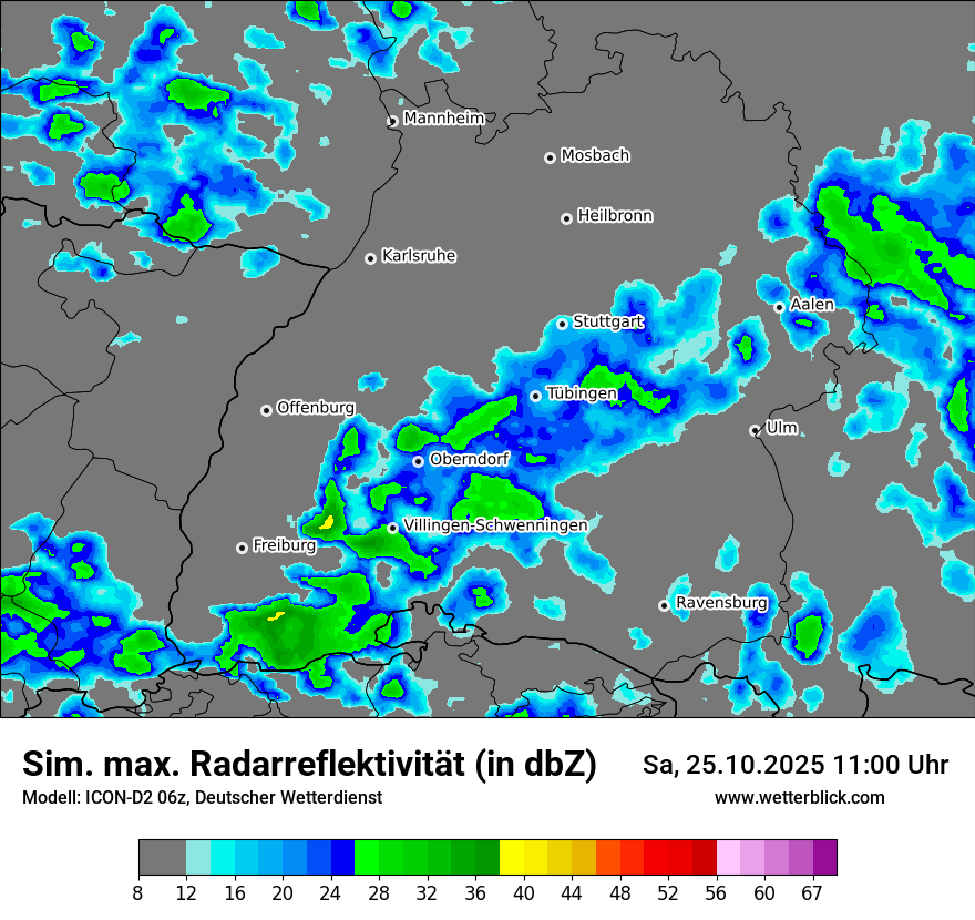 Modellkarten Simuliertes Radarbild