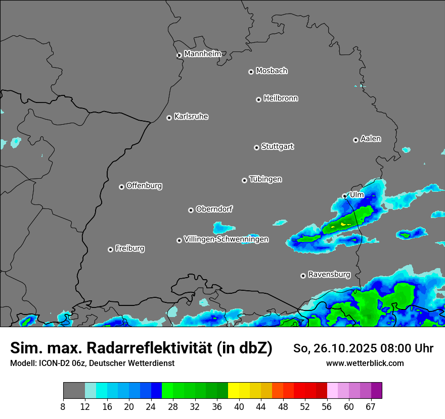 Modellkarten Simuliertes Radarbild