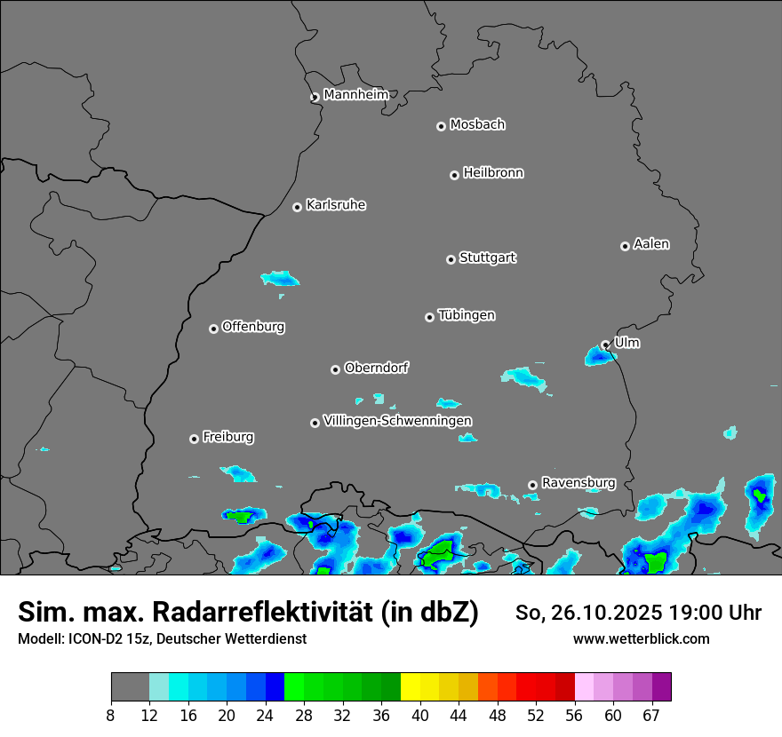 Modellkarten Simuliertes Radarbild