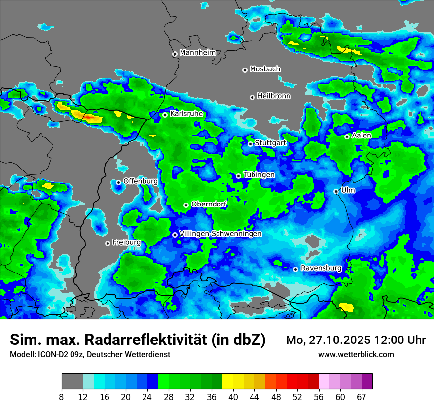 Modellkarten Simuliertes Radarbild