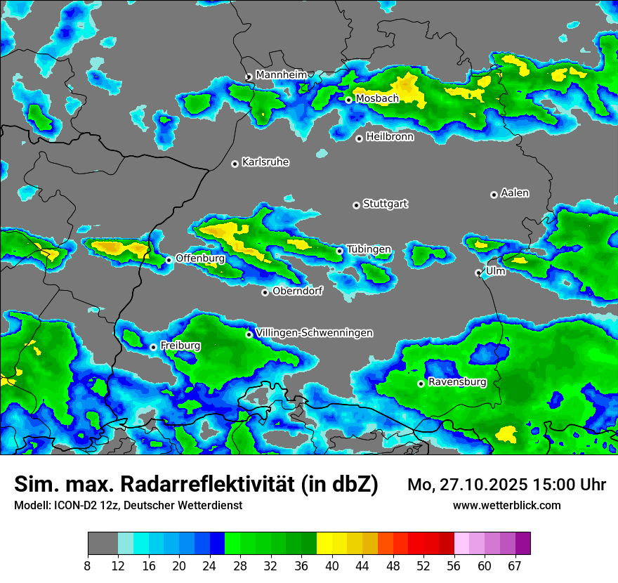 Modellkarten Simuliertes Radarbild