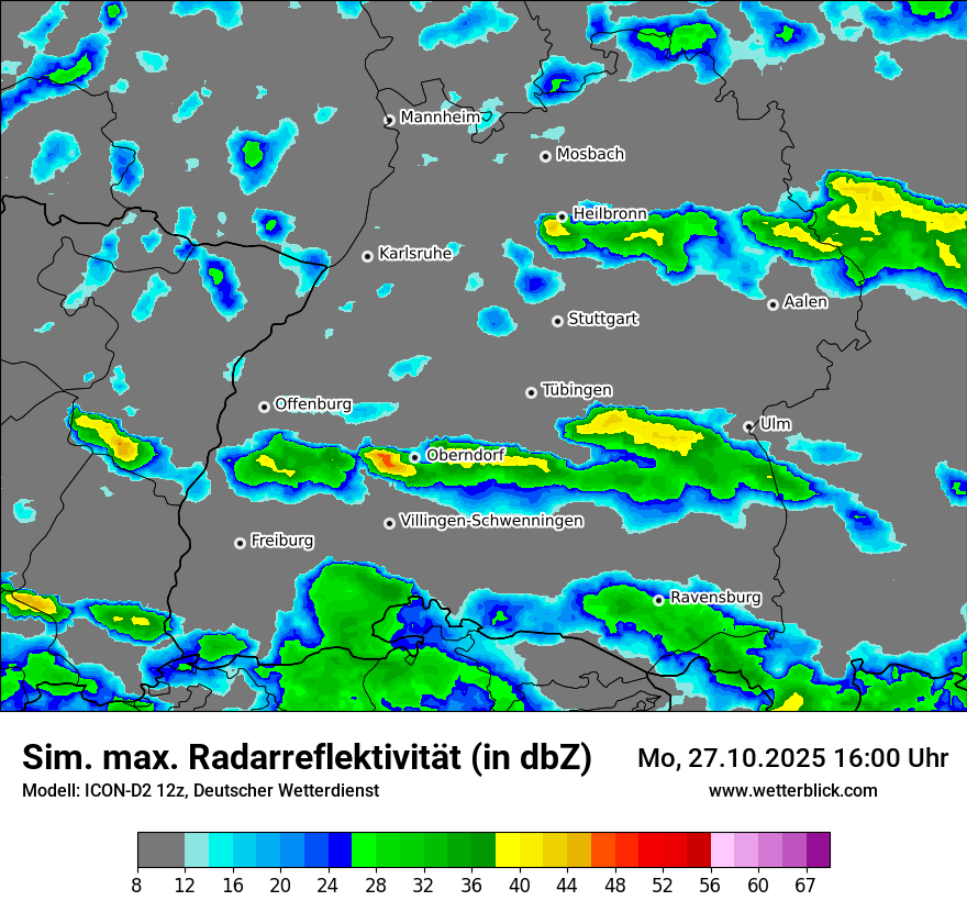 Modellkarten Simuliertes Radarbild