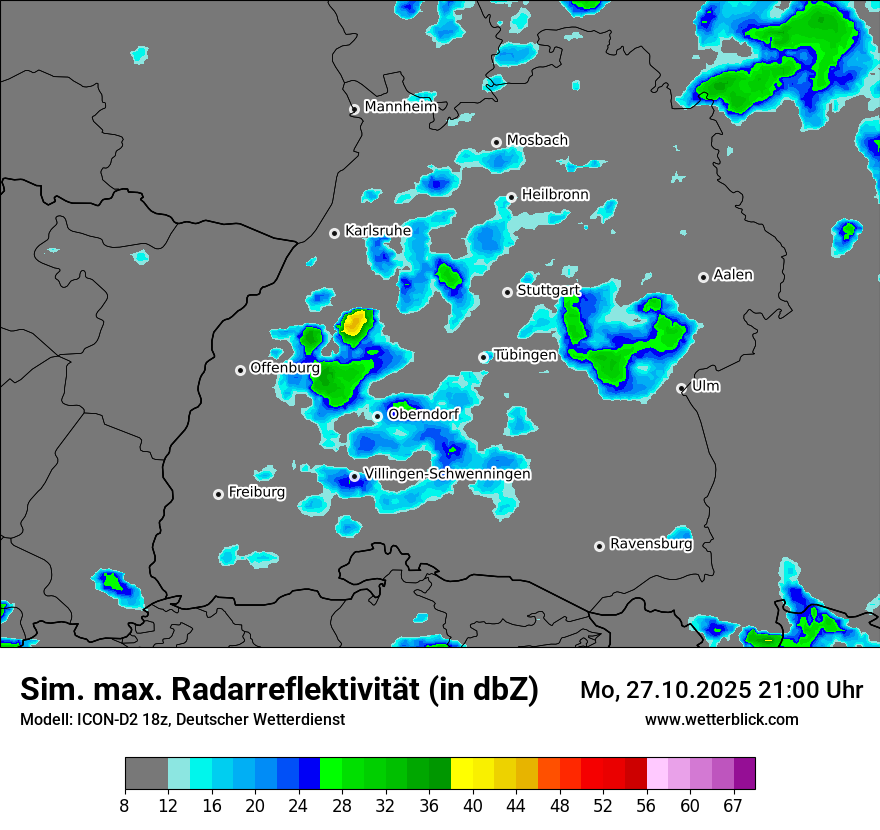 Modellkarten Simuliertes Radarbild