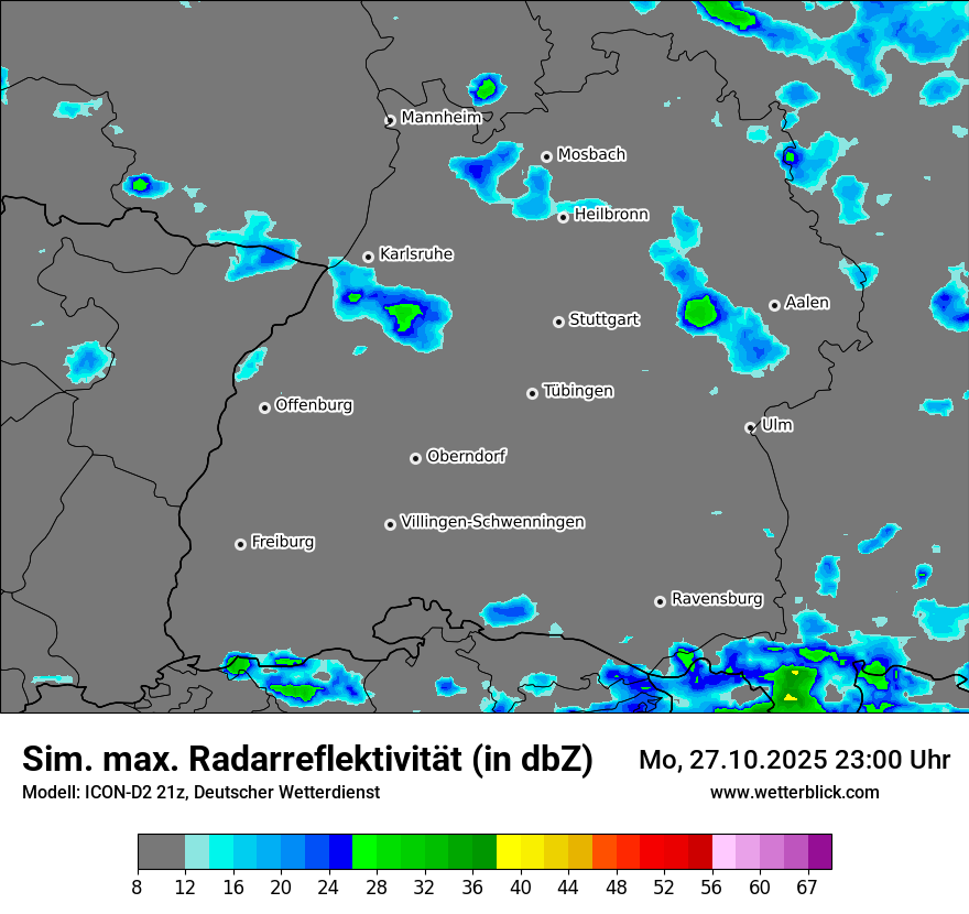 Modellkarten Simuliertes Radarbild