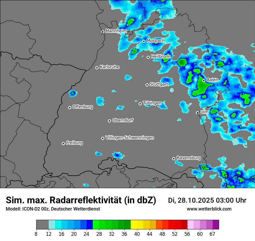 Modellkarten Simuliertes Radarbild
