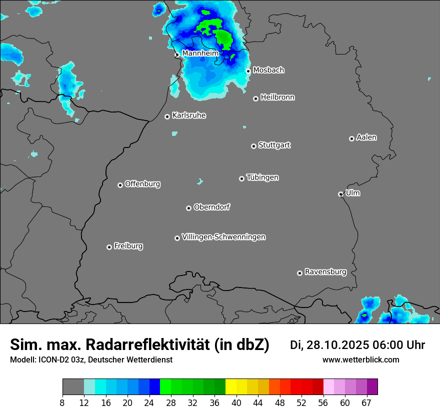 Modellkarten Simuliertes Radarbild
