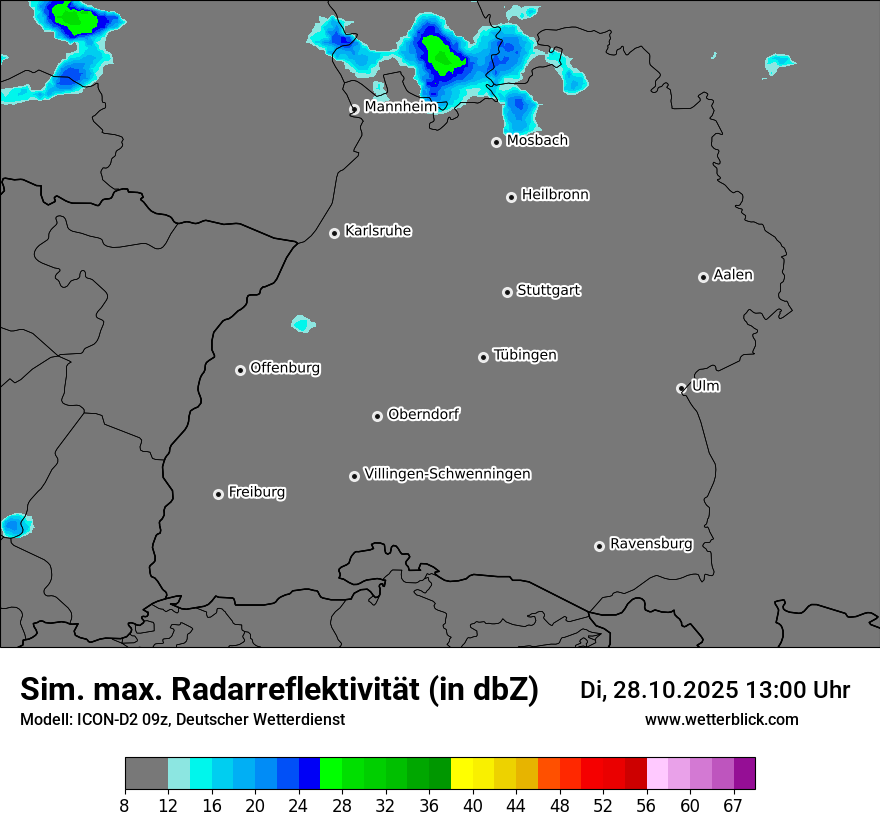 Modellkarten Simuliertes Radarbild