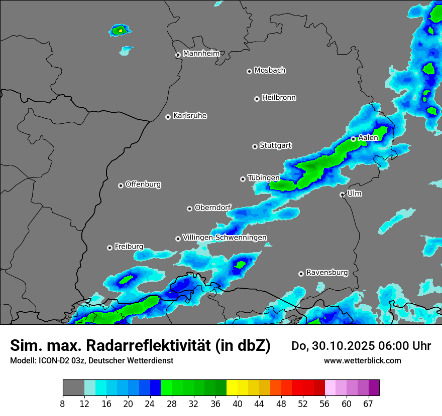 Modellkarten Simuliertes Radarbild
