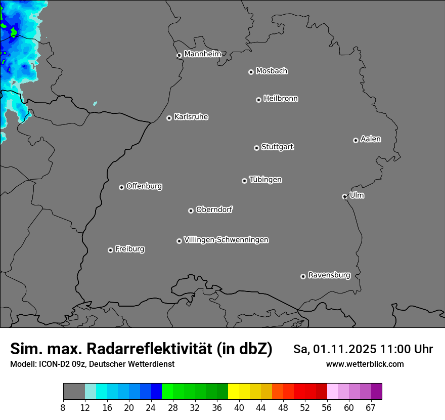 Modellkarten Simuliertes Radarbild
