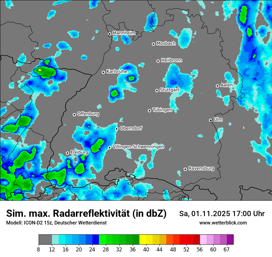 Modellkarten Simuliertes Radarbild