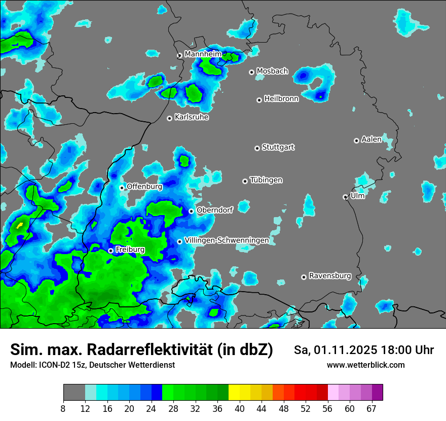 Modellkarten Simuliertes Radarbild