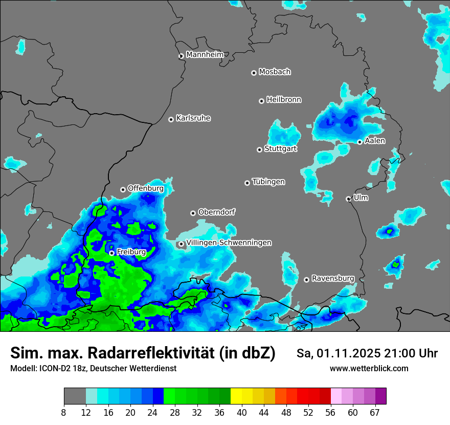 Modellkarten Simuliertes Radarbild