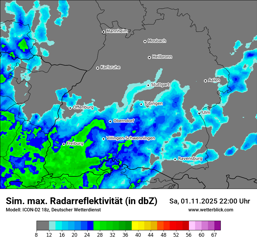 Modellkarten Simuliertes Radarbild