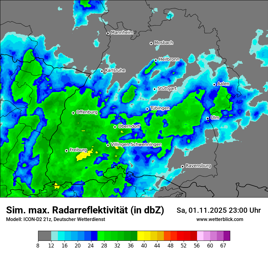 Modellkarten Simuliertes Radarbild