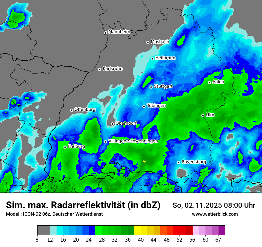 Modellkarten Simuliertes Radarbild