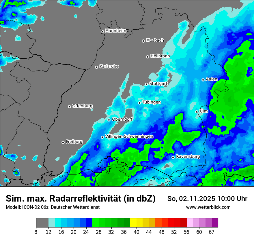 Modellkarten Simuliertes Radarbild