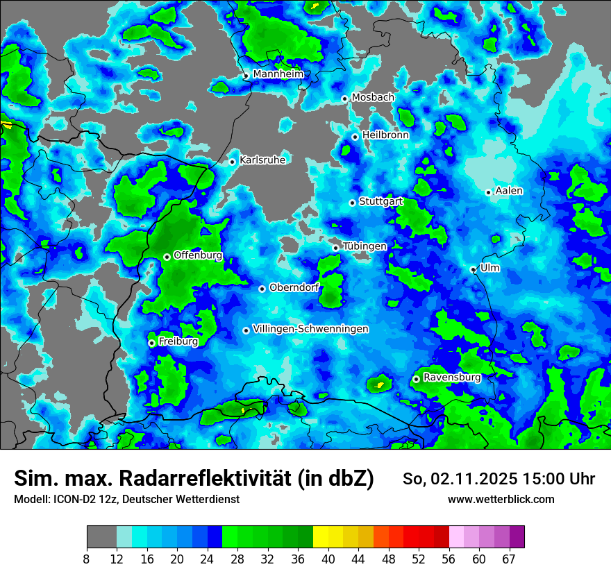 Modellkarten Simuliertes Radarbild