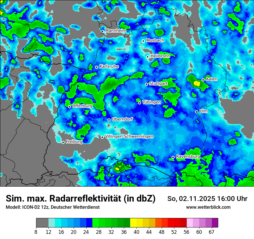 Modellkarten Simuliertes Radarbild