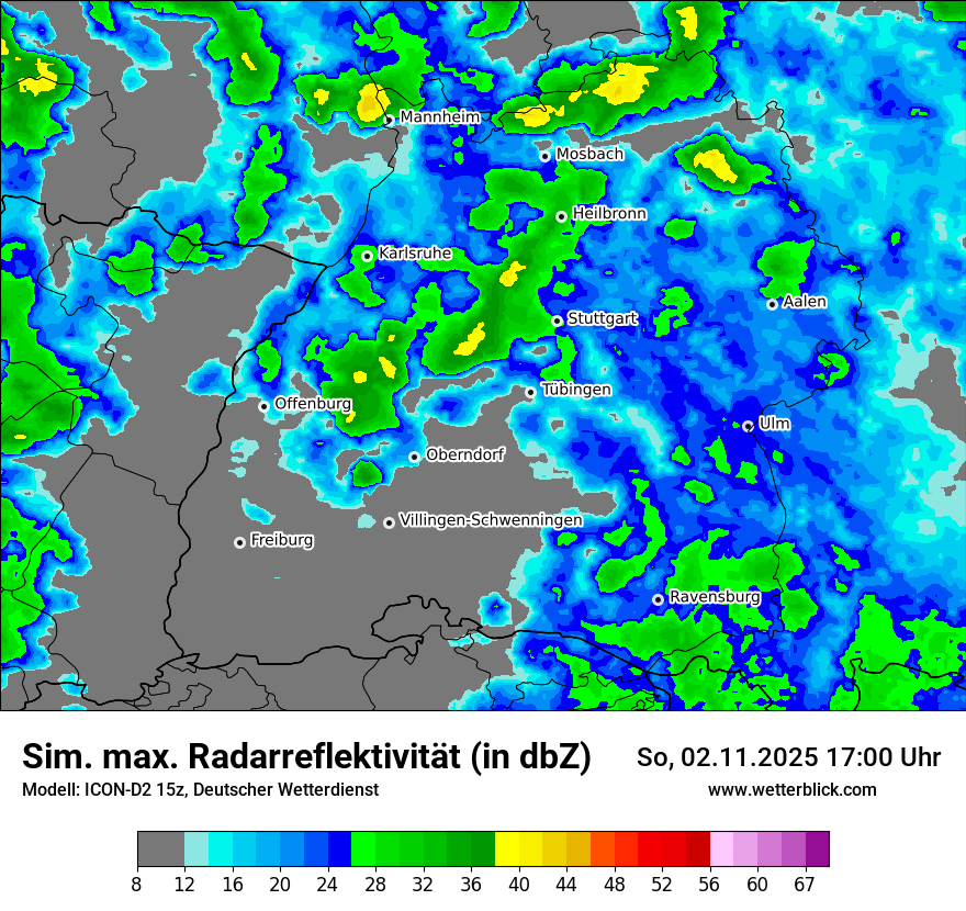 Modellkarten Simuliertes Radarbild
