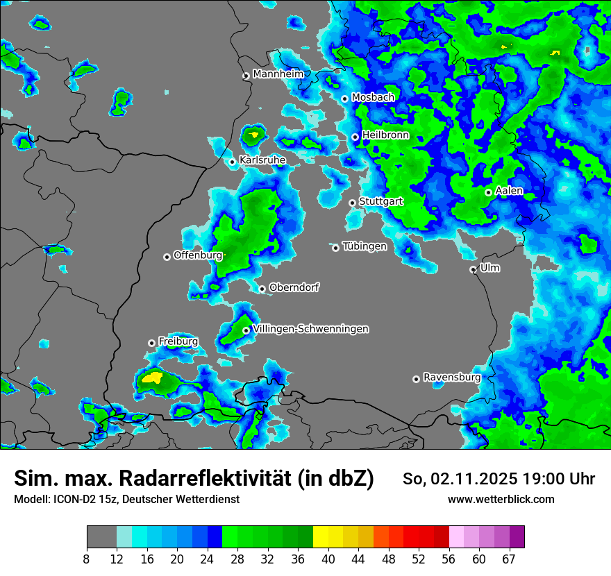 Modellkarten Simuliertes Radarbild