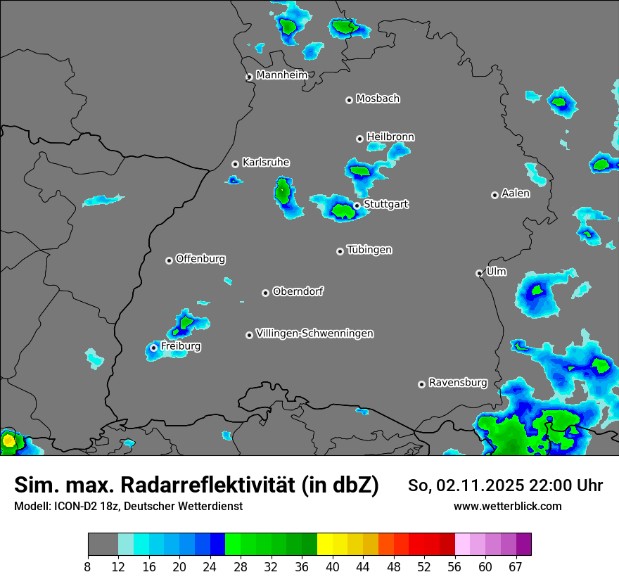 Modellkarten Simuliertes Radarbild