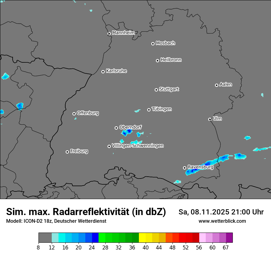 Modellkarten Simuliertes Radarbild