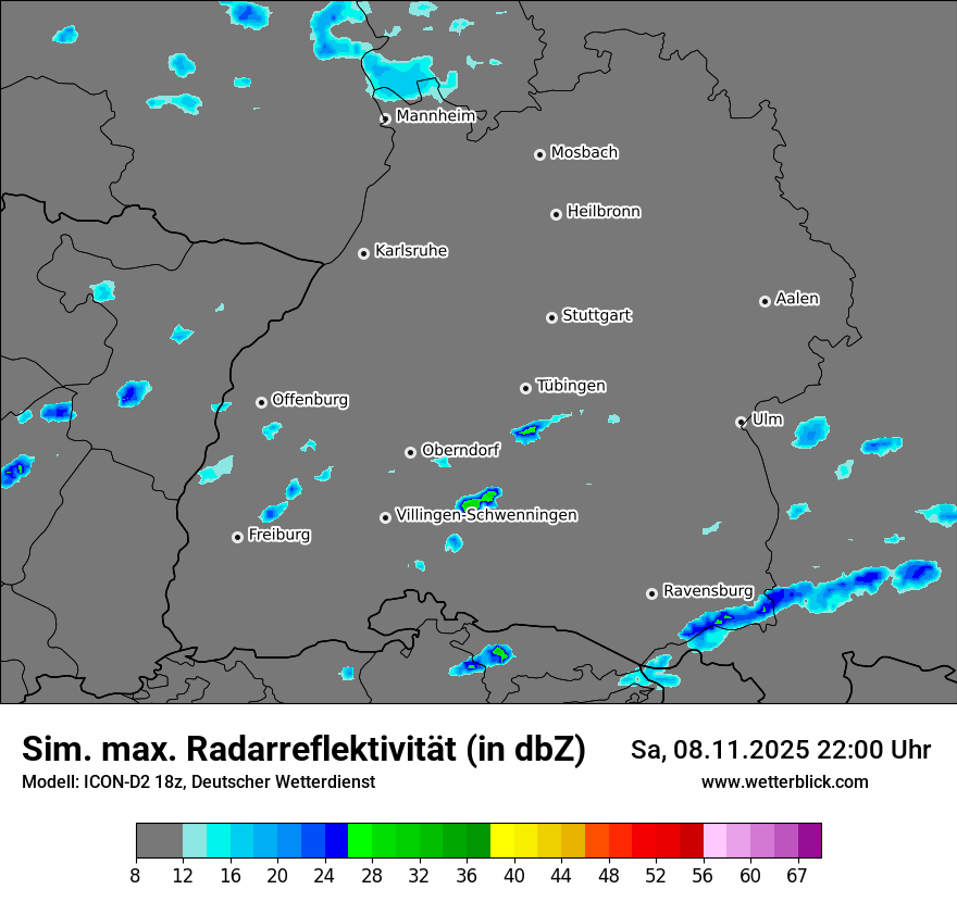 Modellkarten Simuliertes Radarbild